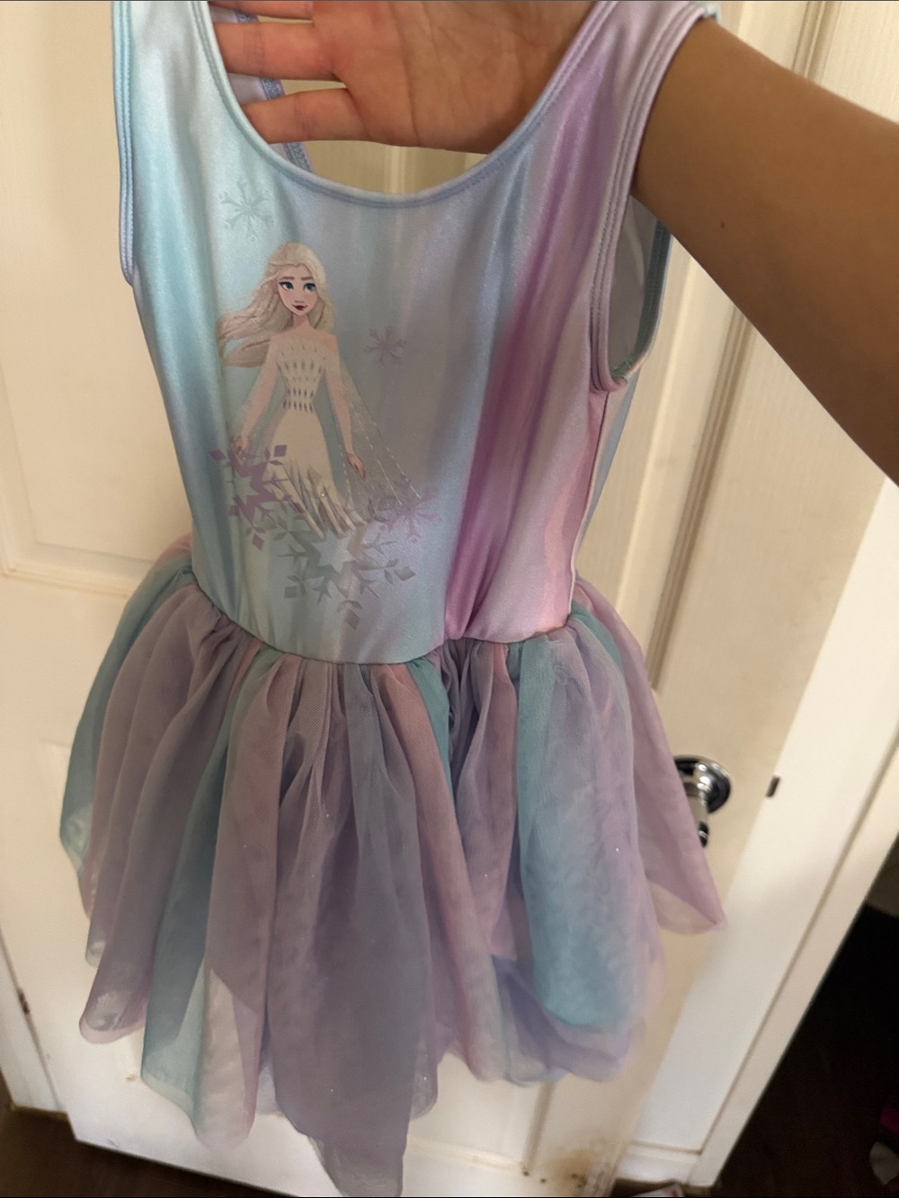 Disney Pastel Blue and Purple Elsa Tulle One-Piece Bodysuit